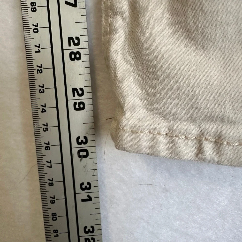 American‎ Eagle Stovepipe Cream Off White Straight Leg Jeans Womens 18 Long